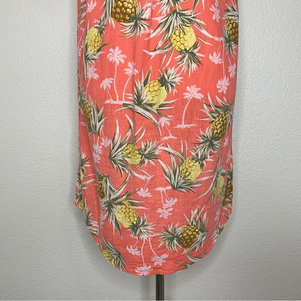 NWOT Old Navy Linen Blend Pineapple Print Summer Shift Shirt Dress, Sz Small - Picture 9 of 12